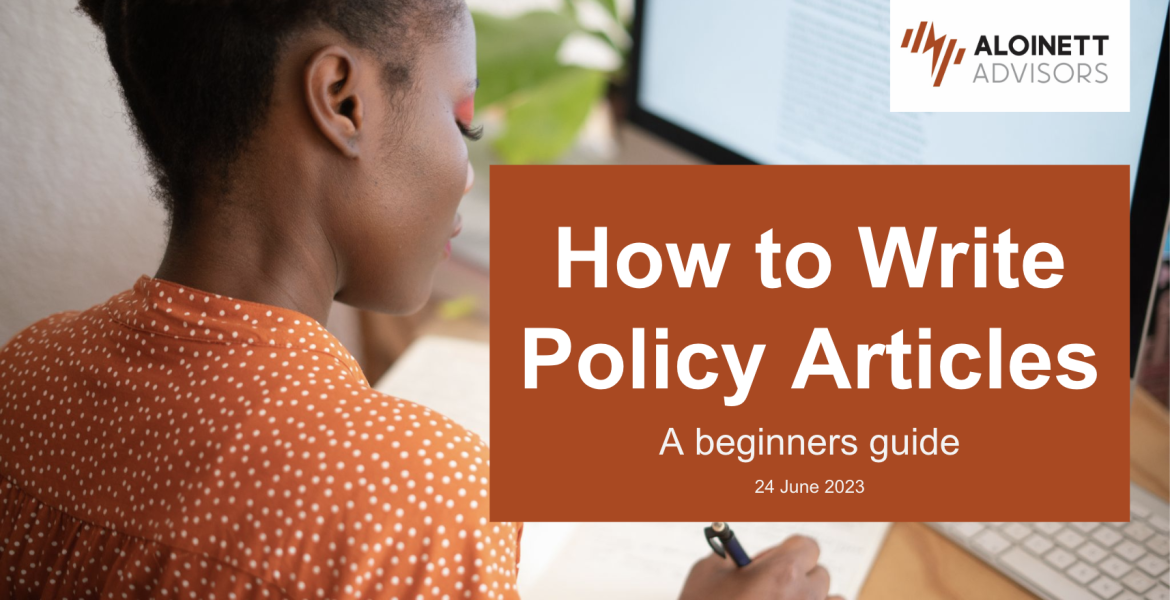 Writing Policy Articles with Teniola Tayo