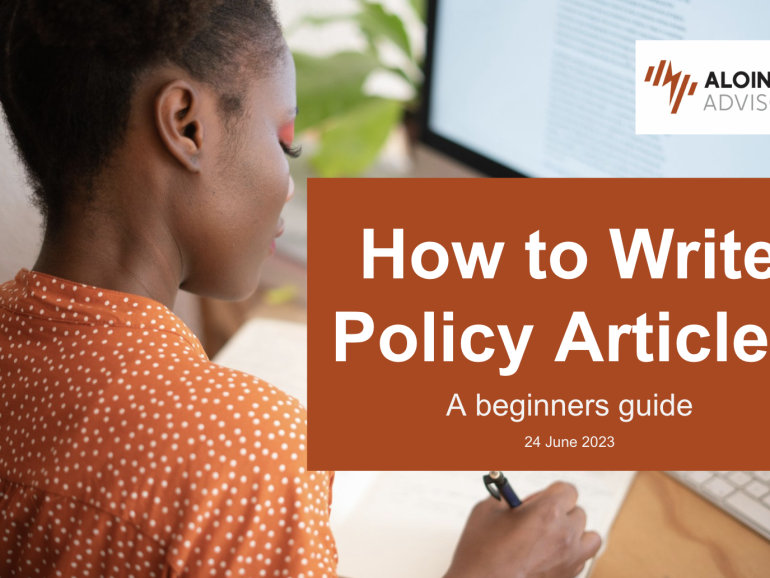 Writing Policy Articles with Teniola Tayo